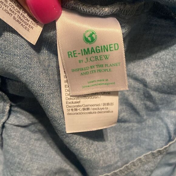 J.Crew Chambray smocked mini dress Small - Picture 8 of 11